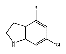 4-溴-6-氯-2,3-二氢-1H-吲哚 结构式