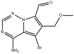 吡咯并[2,1-F][1,2,4]三嗪-7-甲醛, 4-氨基-5-溴-6-甲氧基甲基 结构式