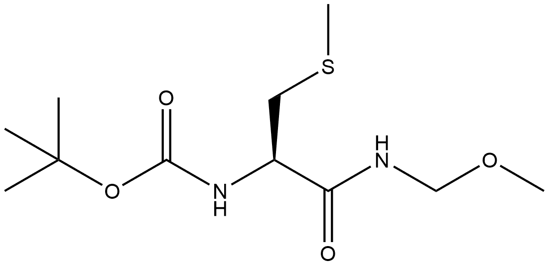 Carbamic acid, N-[(1R)-2-(methoxymethylamino)-1-[(methylthio)methyl]-2-oxoethyl]-, 1,1-dimethylethyl ester 结构式