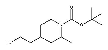 4-(2-羟乙基)-2-甲基哌啶-1-羧酸叔丁酯 结构式