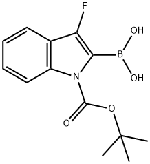 1H-Indole-1-carboxylic acid, 2-borono-3-fluoro-, 1-(1,1-dimethylethyl) ester 结构式