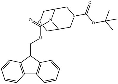 3-Oxa-7,9-diazabicyclo[3.3.1]nonane-7,9-dicarboxylic acid, 7-(1,1-dimethylethyl) 9-(9H-fluoren-9-ylmethyl) ester 结构式