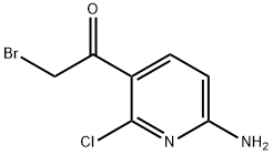 1-(6-氨基-2-氯-3-吡啶基)-2-溴乙烷酮- 结构式