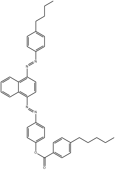 Benzoic acid, 4-pentyl-, 4-[(1E)-2-[4-[(1E)-2-(4-butylphenyl)diazenyl]-1-naphthalenyl]diazenyl]phenyl ester 结构式