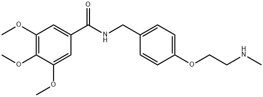 Benzamide, 3,4,5-trimethoxy-N-[[4-[2-(methylamino)ethoxy]phenyl]methyl]- 结构式