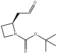 (S)-2-(2-氧代乙基)-氮杂环丁烷-1-羧酸叔丁酯 结构式