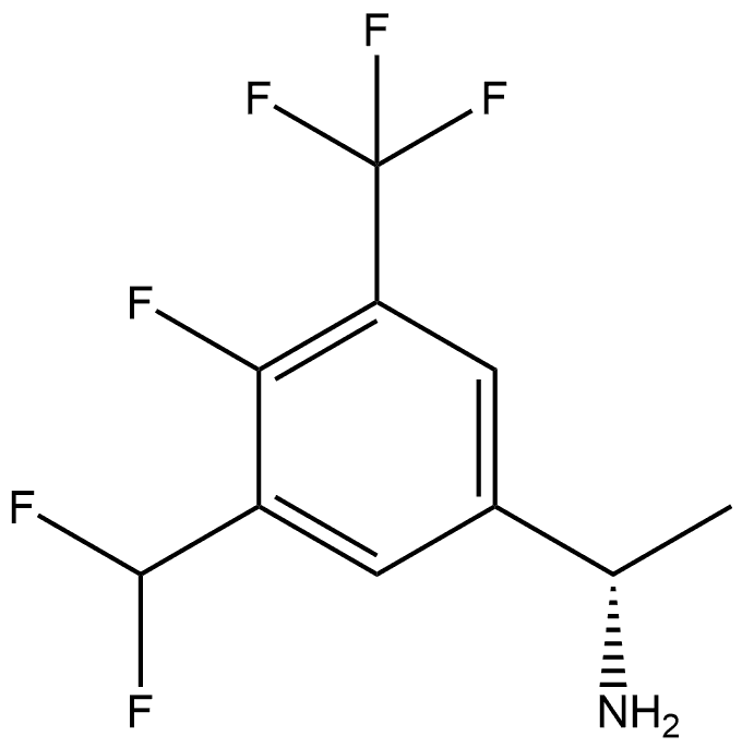 (S)-1-(3-(difluoromethyl)-4-fluoro-5-(trifluoromethyl)phenyl)ethan-1-amine 结构式