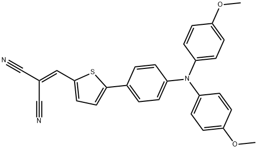 2-[[5-[4-[双(4-甲氧基苯基)氨基]苯基]-2-噻吩基]亚甲基]丙二腈 结构式