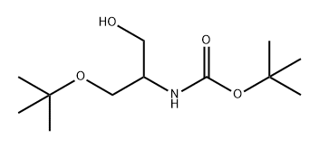 (1-(叔丁氧基)-3-羟基丙-2-基)氨基甲酸叔丁酯 结构式