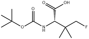 (S)-2-(叔丁氧羰基)氨基)-4-氟-3,3-二甲基丁酸 结构式