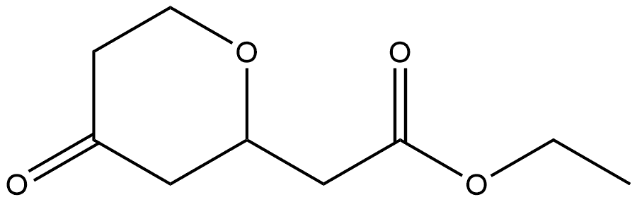 2-(4-氧代四氢-2H-吡喃-2-基)乙酸乙酯 结构式