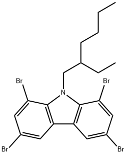 1,3,6,8-四溴-9-(2-乙基己基)-9H-咔唑 结构式