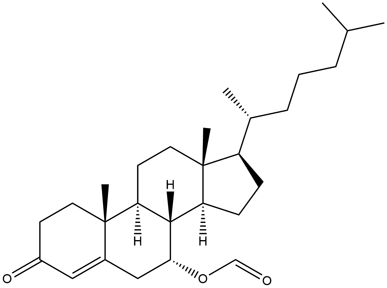 Cholest-4-en-3-one, 7-(formyloxy)-, (7α)- 结构式