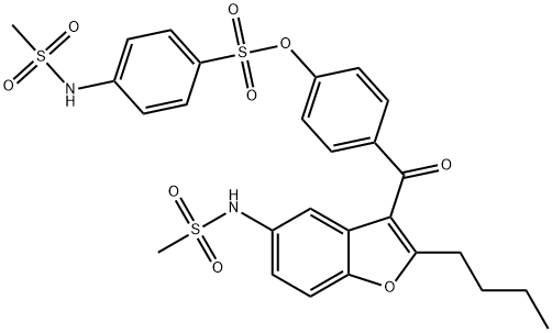 Benzenesulfonic acid, 4-[(methylsulfonyl)amino]-, 4-[[2-butyl-5-[(methylsulfonyl)amino]-3-benzofuranyl]carbonyl]phenyl ester 结构式