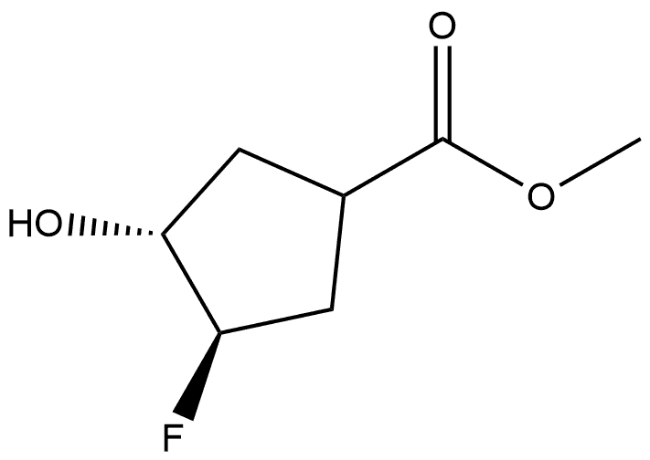 REL-(3R,4R)-3-氟-4-羟基环戊烷-1-羧酸甲酯 结构式