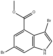 1H-Indole-4-carboxylic acid, 3,6-dibromo-, methyl ester 结构式