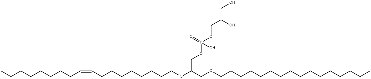 1-O-十六烷基-2-O-(9Z十八烯基)磷脂酰甘油 结构式