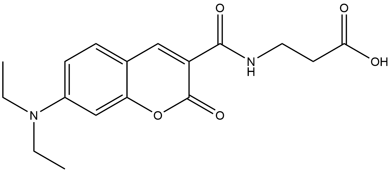 3-(7-(diethylamino)-2-oxo-2H-chromene-3-carboxamido)propanoic acid 结构式