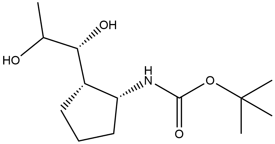 Carbamic acid, [2-(1,2-dihydroxypropyl)cyclopentyl]-, 1,1-dimethylethyl ester, [1S-[1α,2α(1S*,2S*)]]- (9CI) 结构式