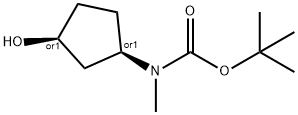 rel-tert-butyl ((1R,3S)-3-hydroxycyclopentyl)(methyl)carbamate 结构式