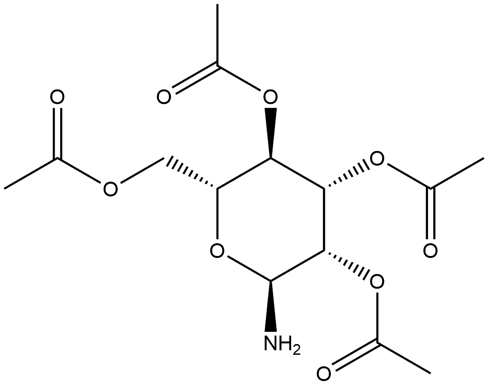 (2R,3R,4S,5S,6S)-2-(乙酰氧基甲基)-6-氨基四氢-2H-吡喃-3,4,5-三乙基三乙酸酯 结构式