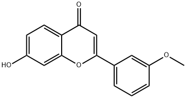 4H-1-Benzopyran-4-one, 7-hydroxy-2-(3-methoxyphenyl)- 结构式