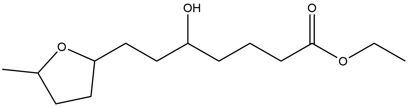 2-Furanheptanoic acid, tetrahydro-δ-hydroxy-5-methyl-, ethyl ester 结构式