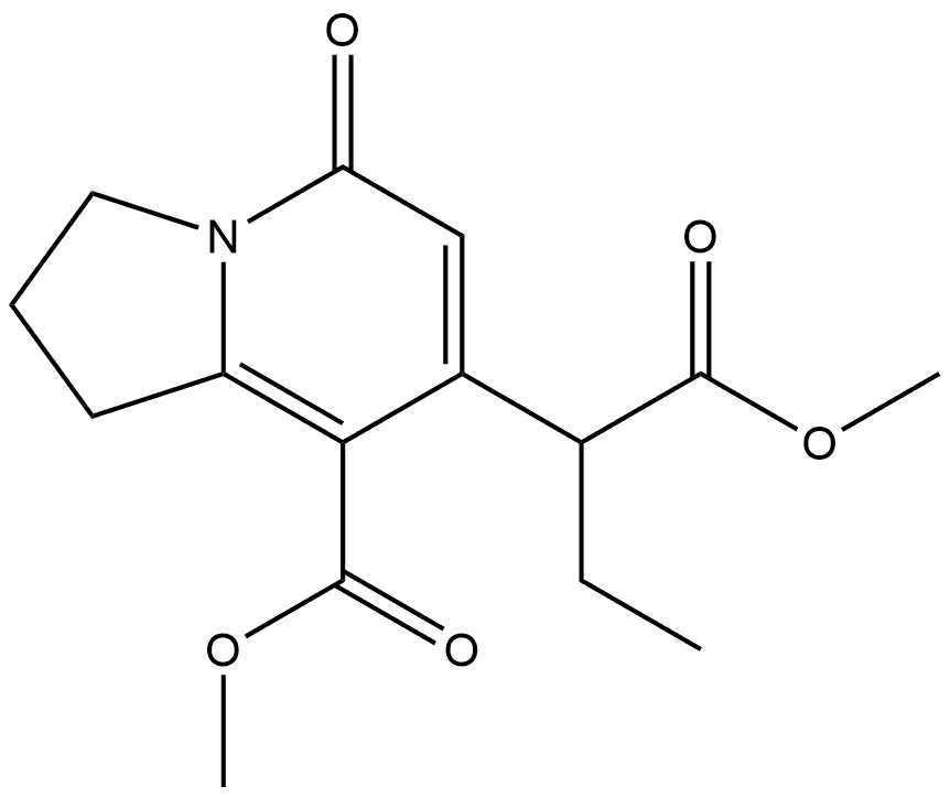 7-Indolizineacetic acid, α-ethyl-1,2,3,5-tetrahydro-8-(methoxycarbonyl)-5-oxo-, methyl ester 结构式