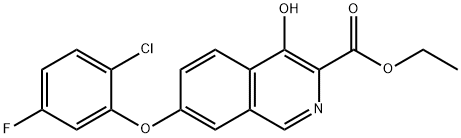 3-Isoquinolinecarboxylic acid, 7-(2-chloro-5-fluorophenoxy)-4-hydroxy-, ethyl ester 结构式