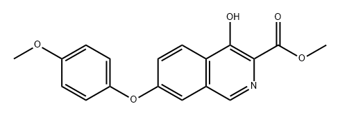 3-Isoquinolinecarboxylic acid, 4-hydroxy-7-(4-methoxyphenoxy)-, methyl ester 结构式