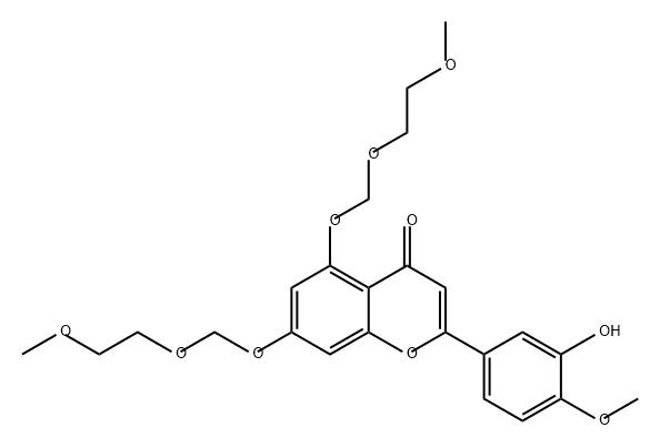 4H-1-Benzopyran-4-one, 2-(3-hydroxy-4-methoxyphenyl)-5,7-bis[(2-methoxyethoxy)methoxy]- 结构式