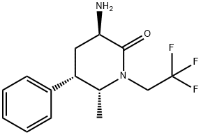 2-Piperidinone, 3-amino-6-methyl-5-phenyl-1-(2,2,2-trifluoroethyl)-, (3R,5S,6R)- 结构式