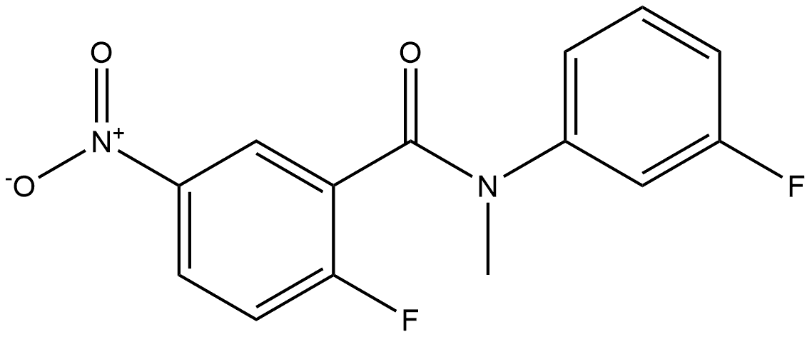 2-fluoro-N-(3-fluorophenyl)-N-methyl-5-nitrobenzamide 结构式