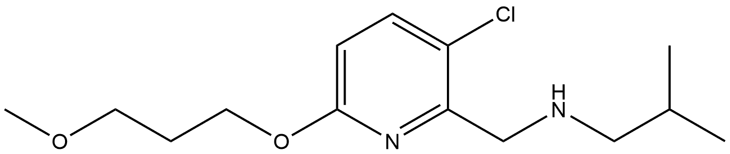 3-Chloro-6-(3-methoxypropoxy)-N-(2-methylpropyl)-2-pyridinemethanamine 结构式