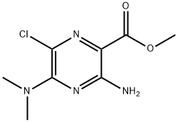 3-氨基-6-氯-5-二甲氨基吡嗪-2-羧酸甲酯 结构式