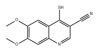 4-巯基-6,7-二甲氧基喹啉-3-碳腈 结构式