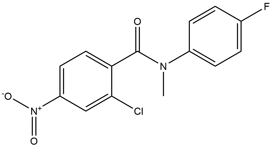 2-chloro-N-(4-fluorophenyl)-N-methyl-4-nitrobenzamide 结构式