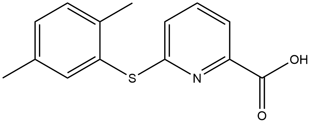 6-[(2,5-Dimethylphenyl)thio]-2-pyridinecarboxylic acid 结构式