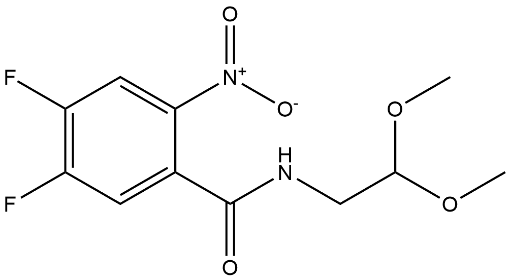 N-(2,2-dimethoxyethyl)-4,5-difluoro-2-nitrobenzamide 结构式