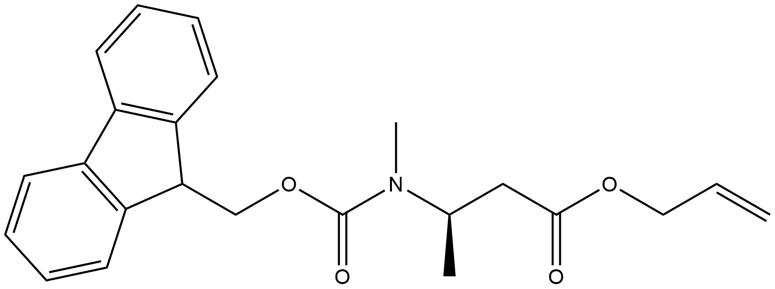 Butanoic acid, 3-[[(9H-fluoren-9-ylmethoxy)carbonyl]methylamino]-, 2-propen-1-yl ester, (3R)- 结构式