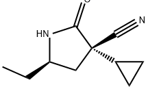 (3S,5R)-3-环丙基-5-乙基-2-氧杂-吡咯烷-3-甲腈 结构式