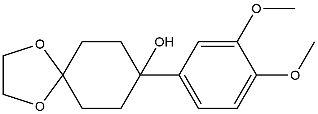 8-(3,4-dimethoxyphenyl)-1,4-dioxaspiro[4.5]decan-8-ol 结构式