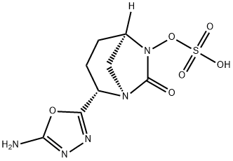 (1R,2S,5R)-2-(5-Amino-1,3,4-oxadiazol-2-yl)-7-oxo-1,6-diazabicyclo[3.2.1]oct-6-yl hydrogensulfate 结构式