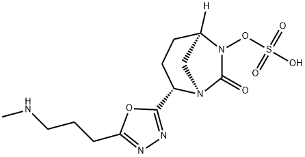 (1R,2S,5R)-2-[5-[3-(Methylamino)propyl]-1,3,4-oxadiazol-2-yl]-7-oxo-1,6-diazabicyclo[3.2.1]oct-6-yl hydrogen sulfate 结构式