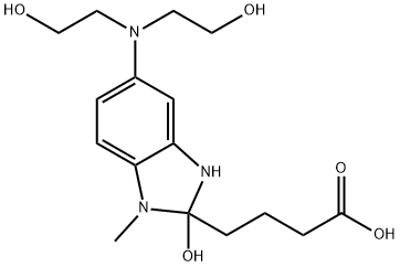 1H-Benzimidazole-2-butanoic acid, 5-[bis(2-hydroxyethyl)amino]-2,3-dihydro-2-hydroxy-1-methyl- 结构式