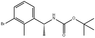 (S)-(1-(3-溴-2-甲基苯基)乙基)氨基甲酸叔丁酯 结构式