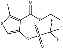 2-甲基-4-(((三氟甲基)磺酰基)氧基)噻吩-3-羧酸乙酯 结构式
