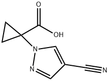 1-(4-cyano-1H-pyrazol-1-yl)cyclopropane-1-carboxylic acid 结构式