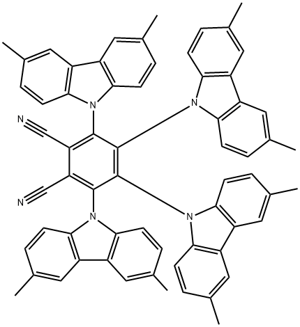 1,2-Benzenedicarbonitrile, 3,4,5,6-tetrakis(3,6-dimethyl-9H-carbazol-9-yl)- 结构式