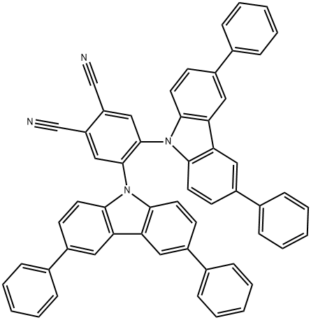 4,5-bis(3,6-diphenyl-9H-carbazol-9-yl)phthalonitrile 结构式